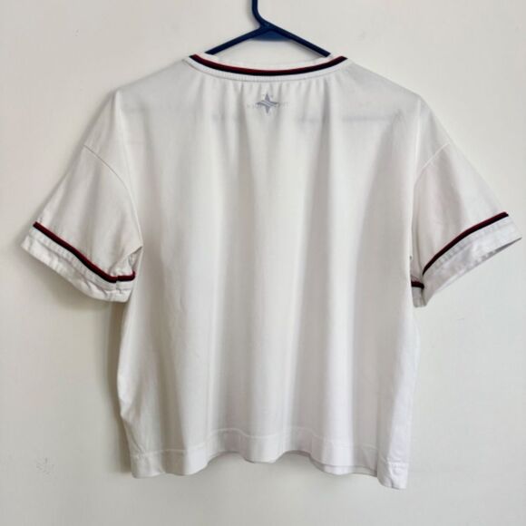 Tuckernuck TNUCK Sport Americana Piped Cotton Cropped Ryan Boyfriend Tee - Picture 3 of 7